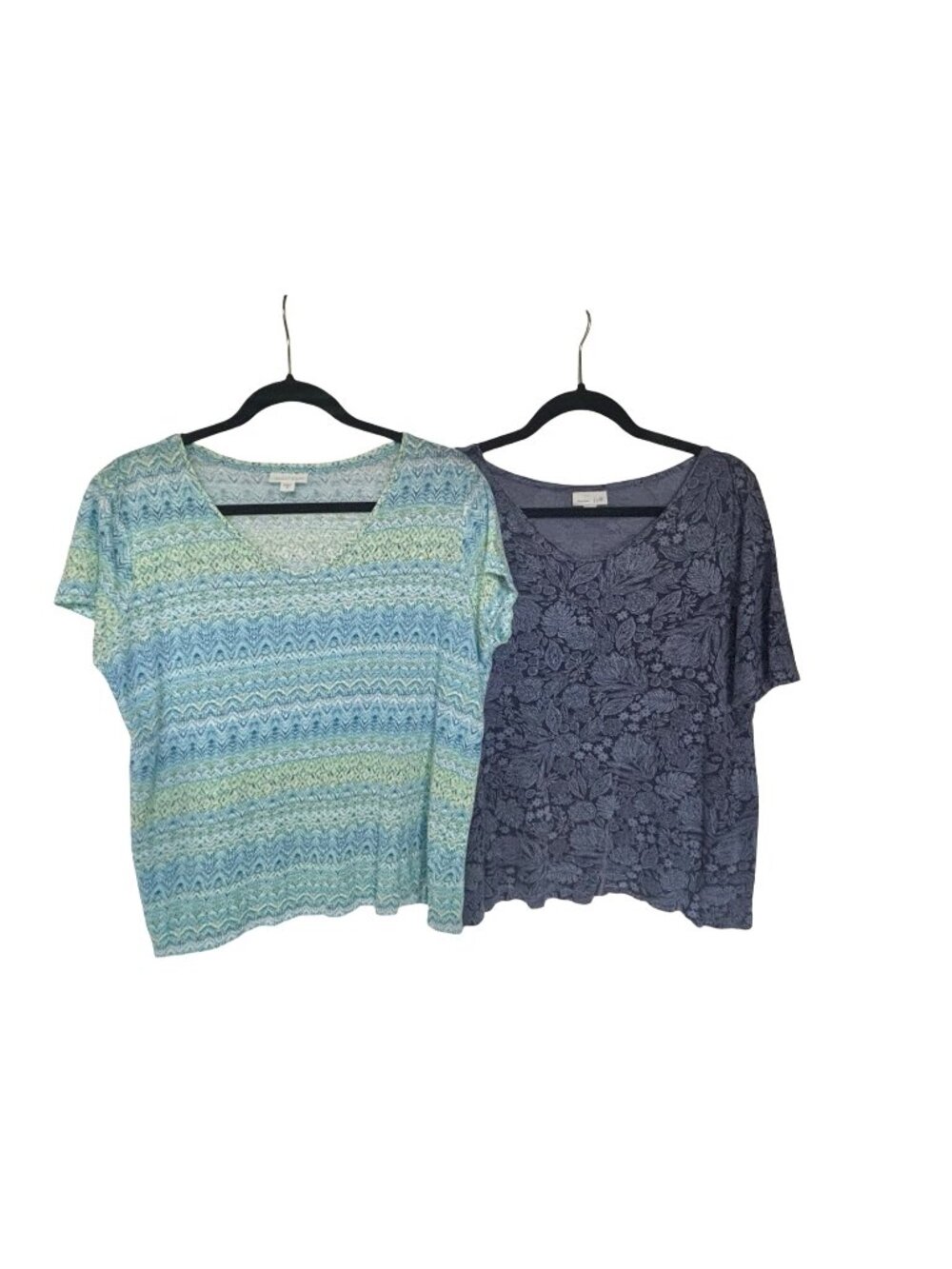 J. Jill Love Linen Tops Sz Medium Short Sleeve Scoop Neck Lot of 2